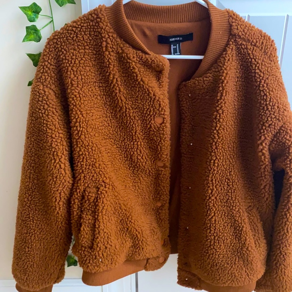 Brown fluffy winter coat